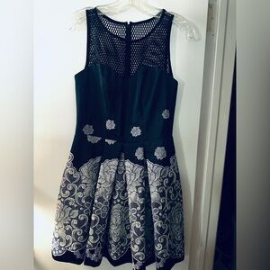 Yoana Baraschi Black and White Lace Mini Dress